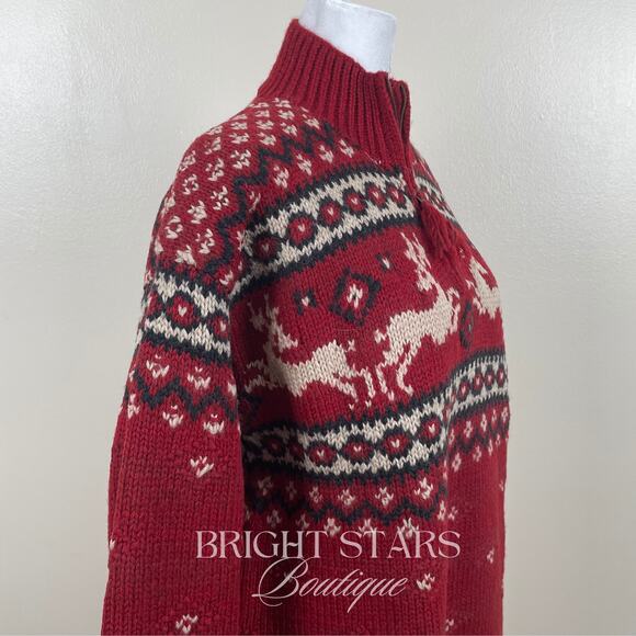Rare Vintage Reindeer Holiday Sweater ASO Phoebe Buffay Friends Oversize Knit - Picture 11 of 13